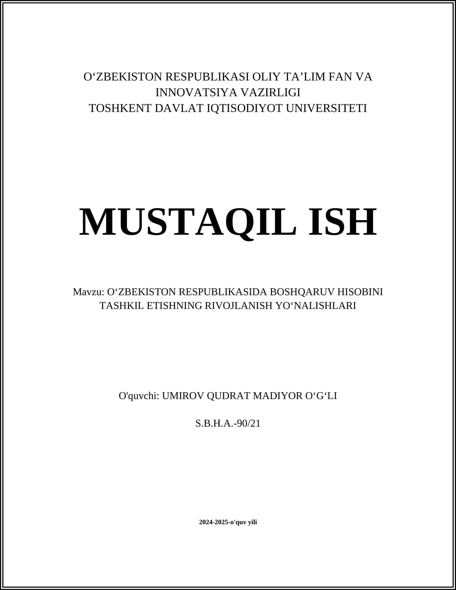 Buxgalteriya hisobining huquqiy asoslari