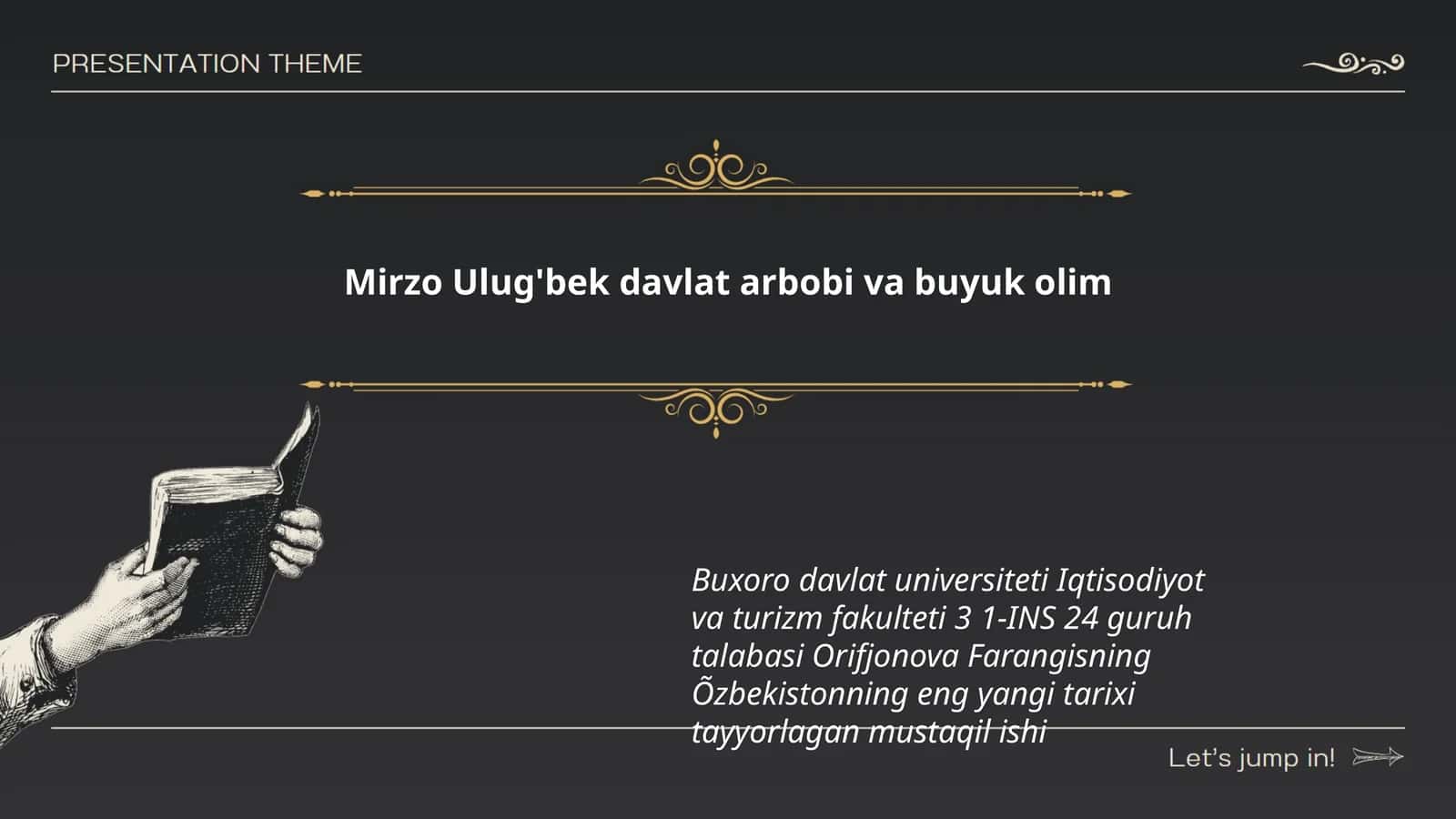 Õzbekistonning eng yangi tarixi tayyorlagan mustaqil ish