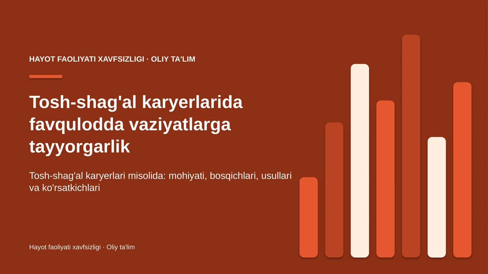 tosh shag'al karyerlarida favqulodda vaziyatlarga tayyorgarlik 5159