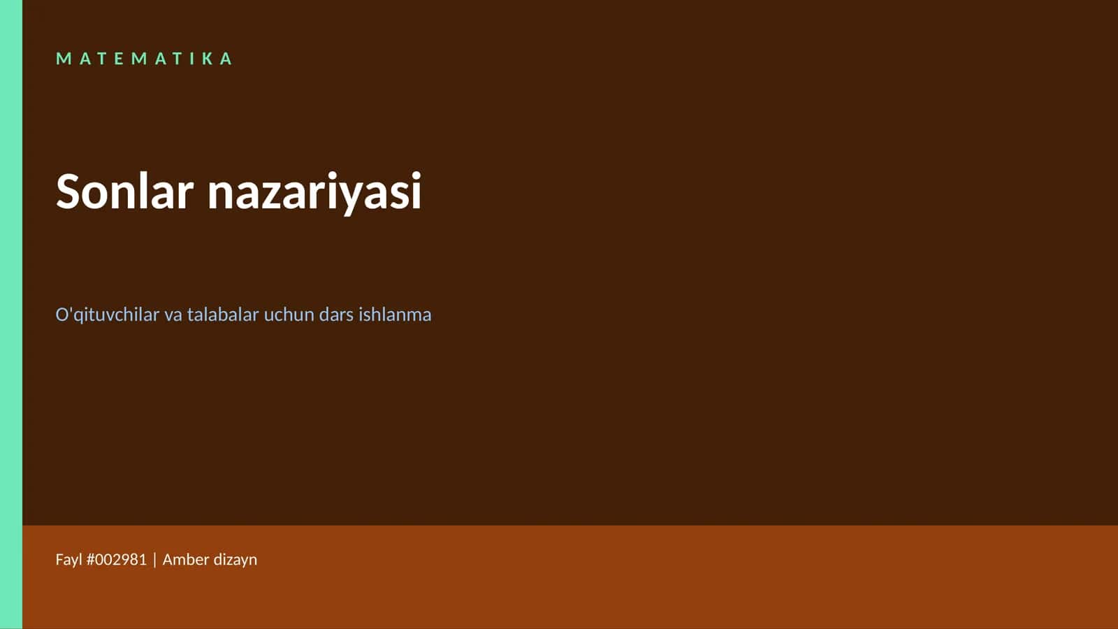 Matematika Sonlar nazariyasi