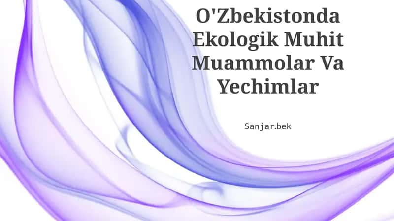 O'Zbekistonda Ekologik Muhit Muammolar Va Yechimlar