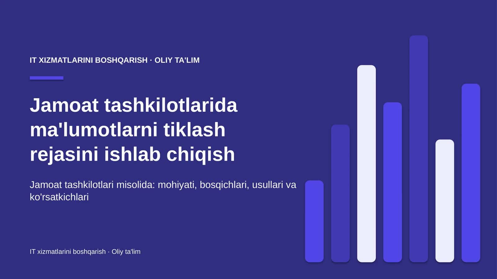 Jamoat tashkilotlarida ma'lumotlarni tiklash rejasini ishlab chiqish