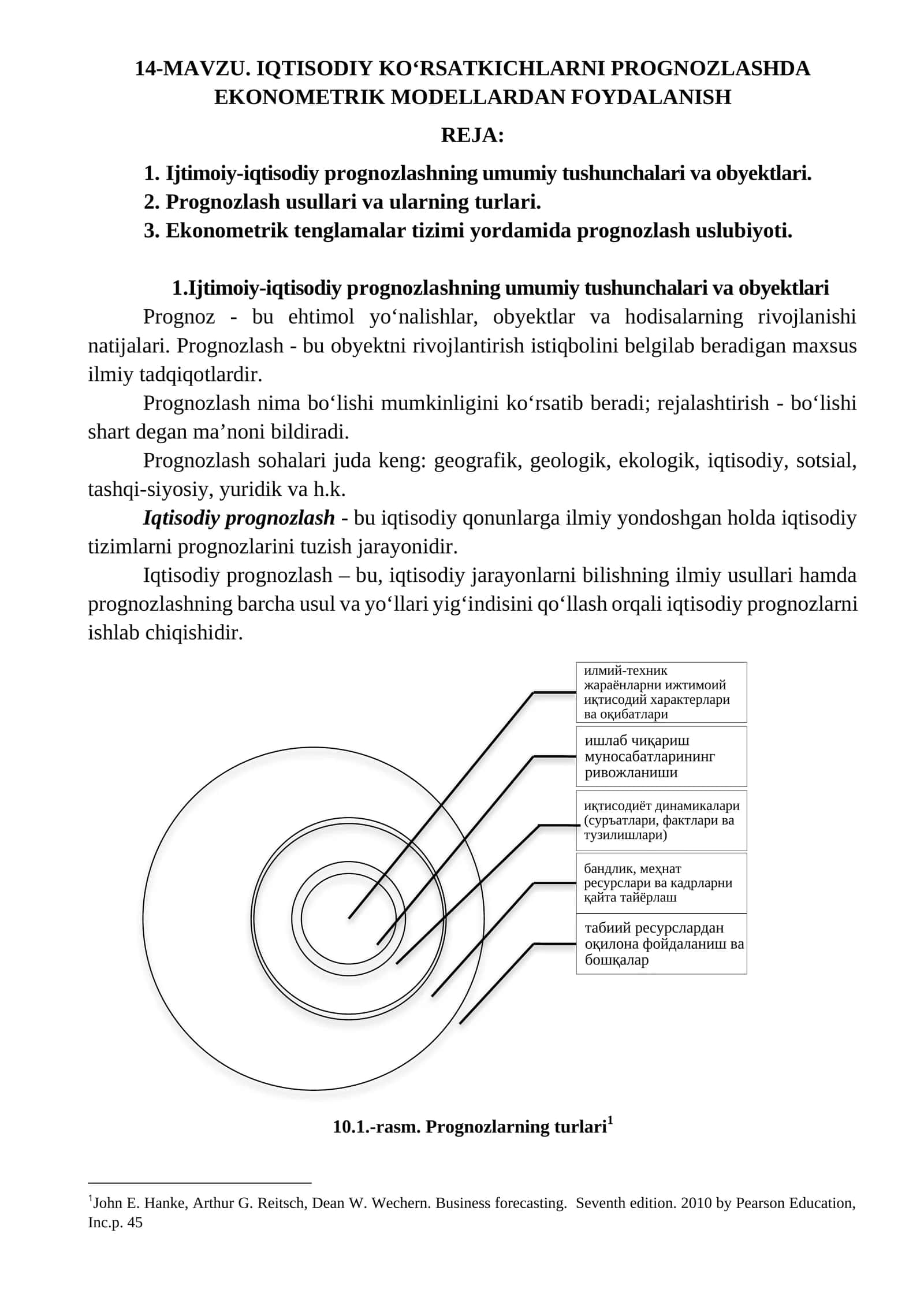 IQTISODIY KО‘RSATKICHLARNI PROGNOZLASHDA EKONOMETRIK MODELLARDAN FOYDALANISH