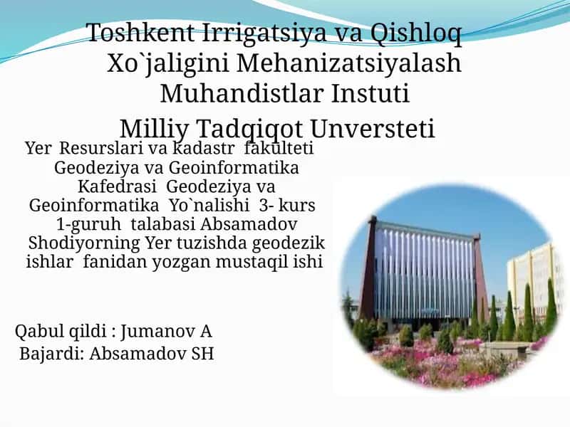 Teodolit yo’lo’tkazish bo’yicha loyihani joyga ko’chirishda geodezik qiymatlarni tayyorlash