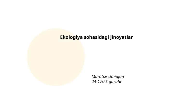 Ekologiya sohasidagi jinoyatlar