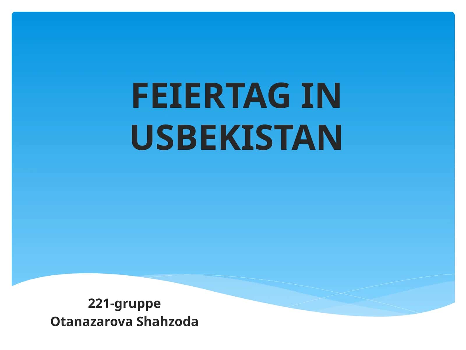 FEIERTAG IN USBEKISTAN