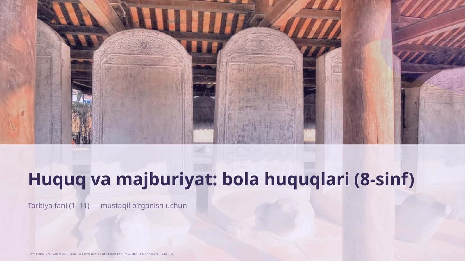 Huquq va majburiyat: bola huquqlari (8-sinf)