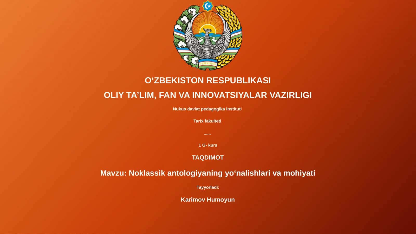 Noklassik antologiyaning yoʻnalishlari va mohiyati