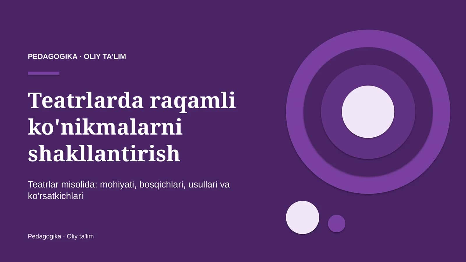 Teatrlarda raqamli ko'nikmalarni shakllantirish