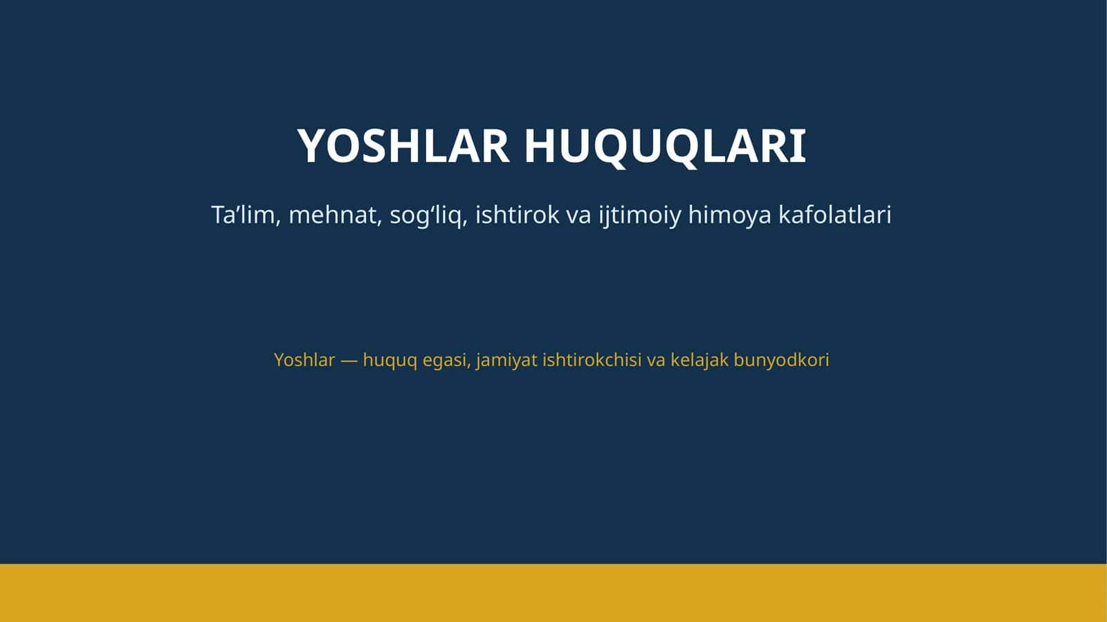 Yoshlar huquqlari