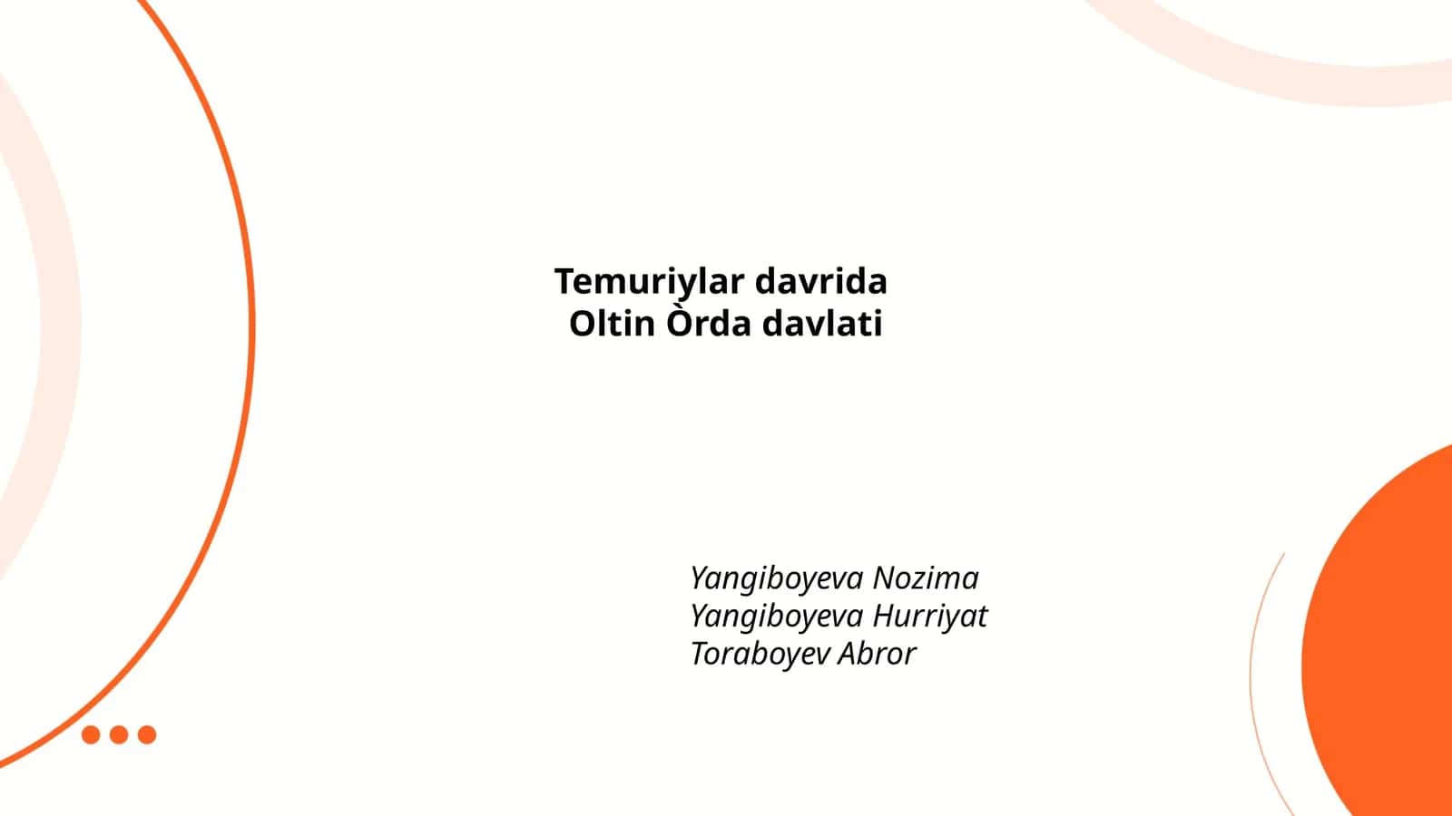 Temur va Oltin O'rda: siyosiy munosabatlar
