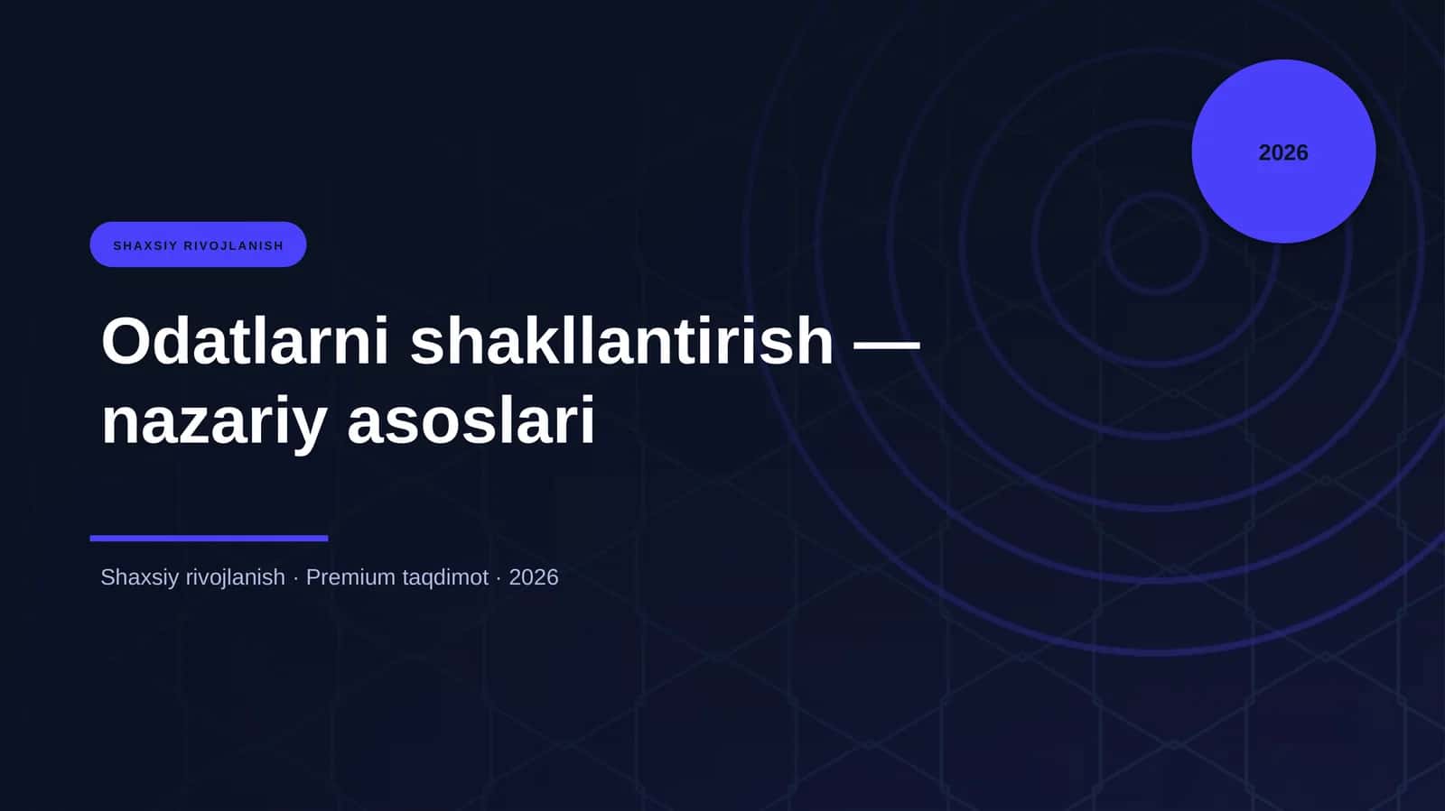 Odatlarni shakllantirish — nazariy asoslari