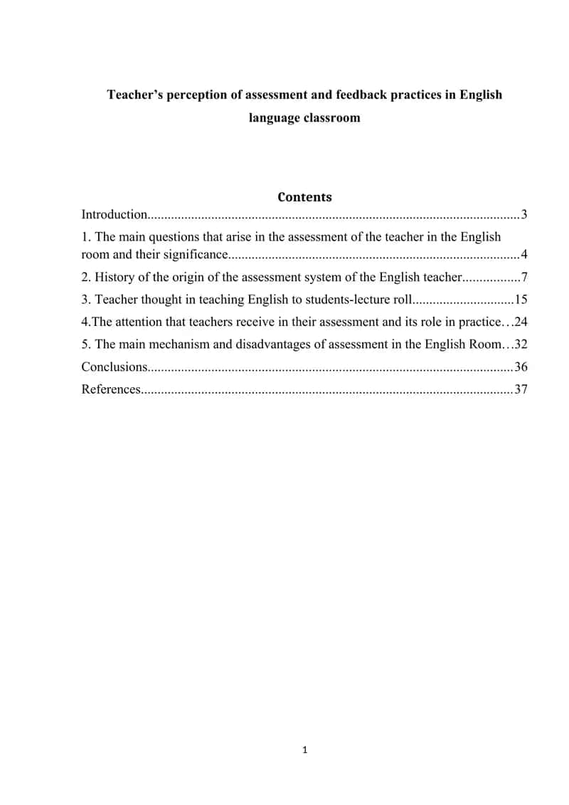 Teacher’s perception of assessment and feedback practices in English language classroom