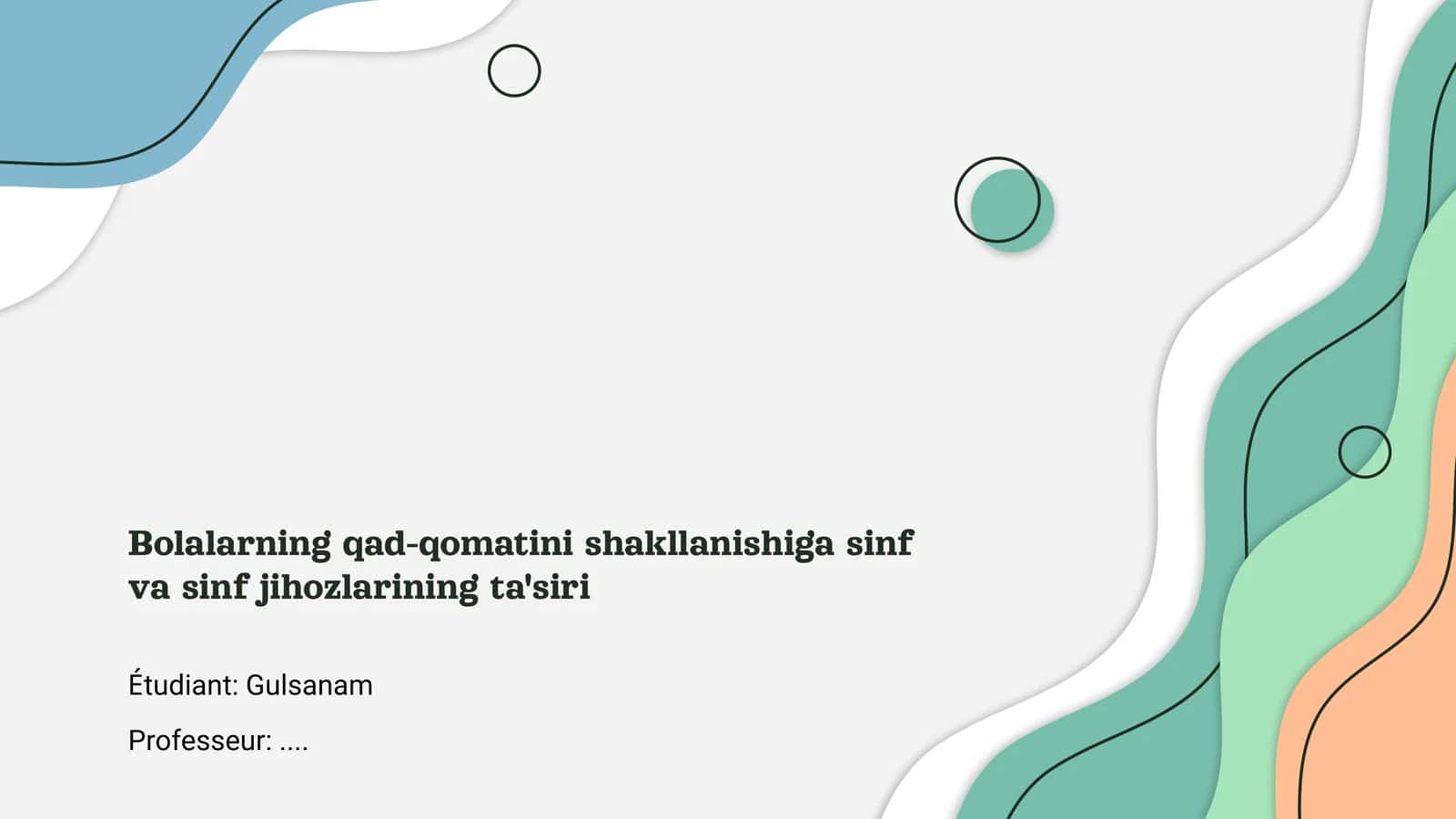Bolalarning qad-qomatini shakllanishiga sinf va sinf jihozlarining ta'siri