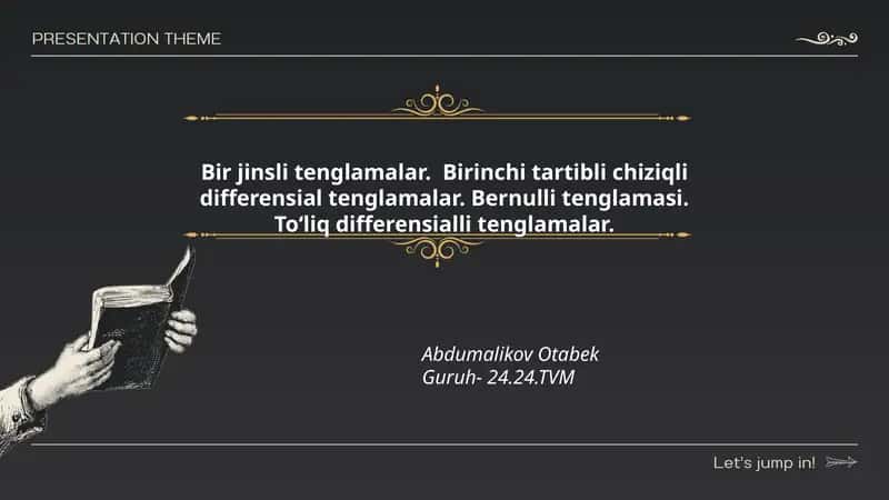 Bir jinsli tenglamalar