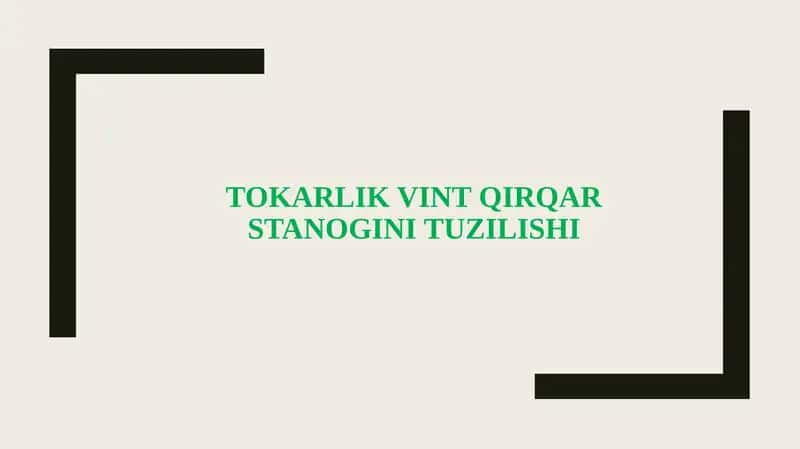 Tokarlik Stanogi