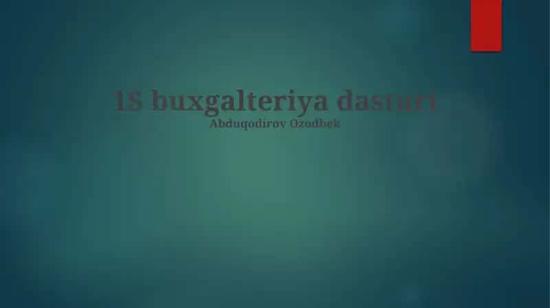 1S buxgalteriya dasturi