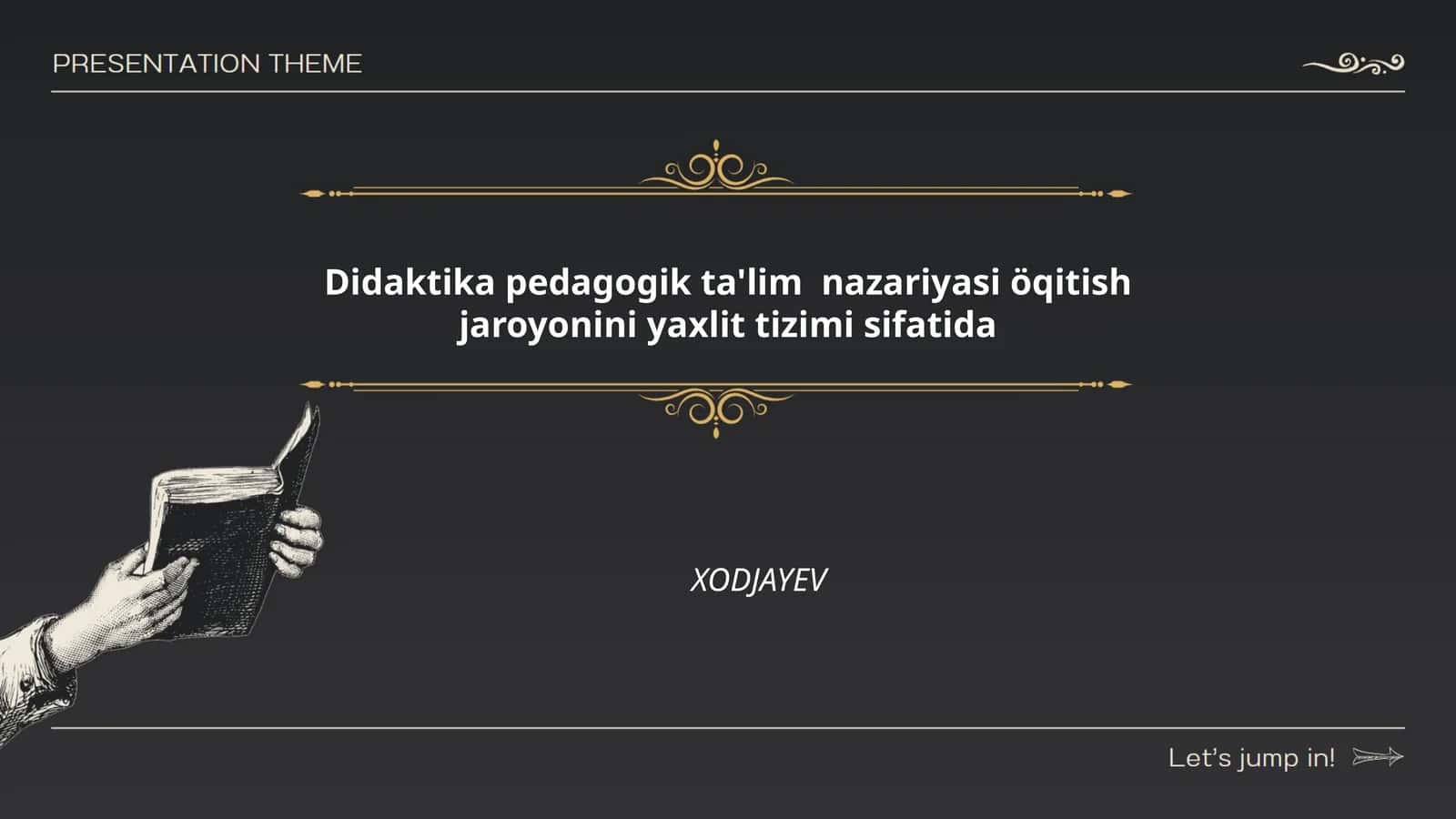 Didaktika pedagogik ta'lim nazariyasi