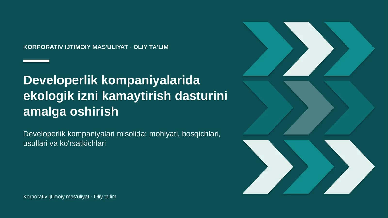 developerlik kompaniyalarida ekologik izni kamaytirish dasturini amalga oshirish 6843