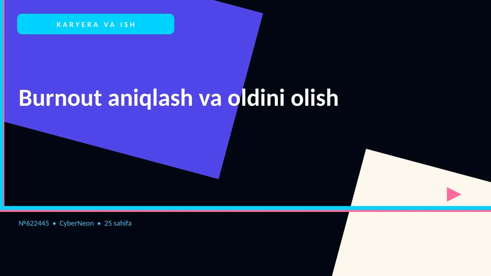 Burnout aniqlash va oldini olish