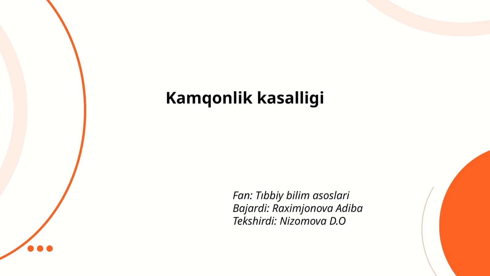 Kamqonlik kasalligi