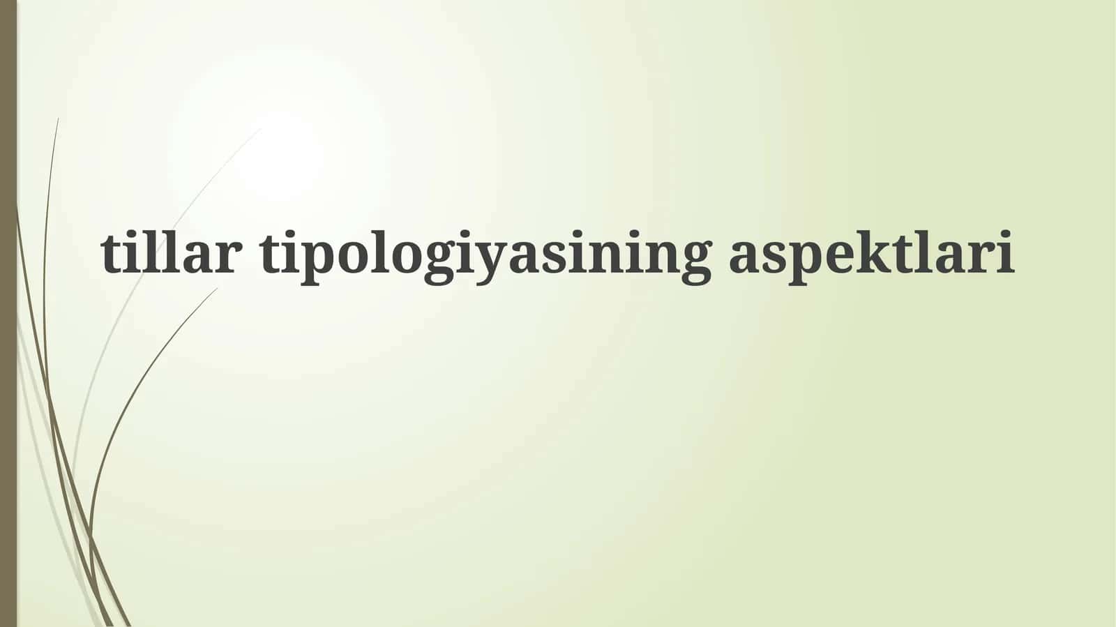 Til tipologiyasi