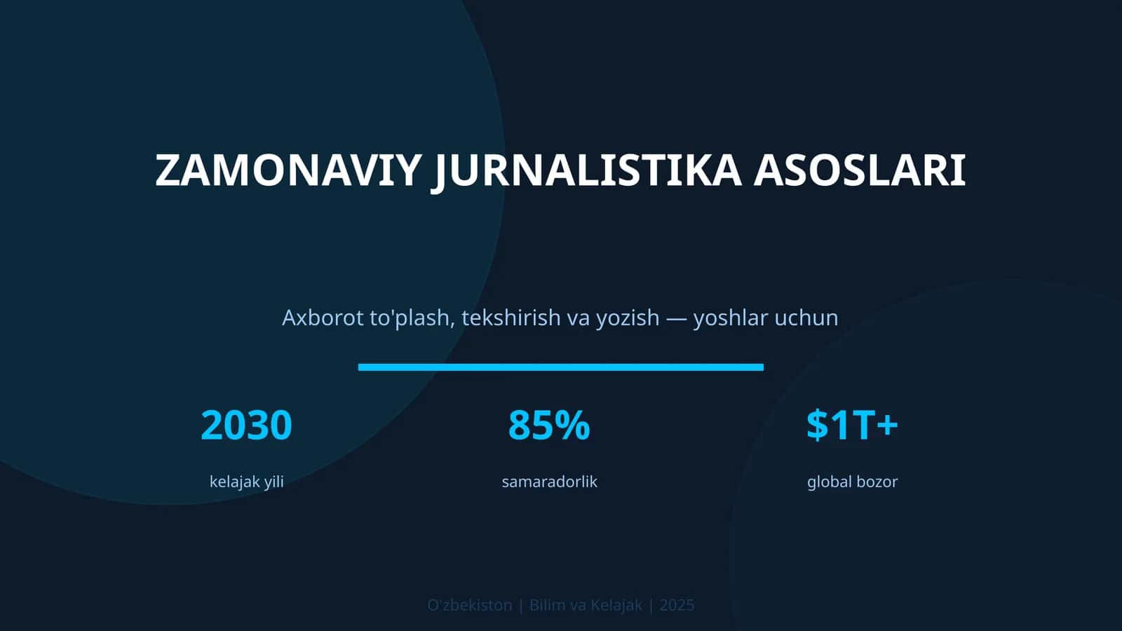 ZAMONAVIY JURNALISTIKA ASOSLARI