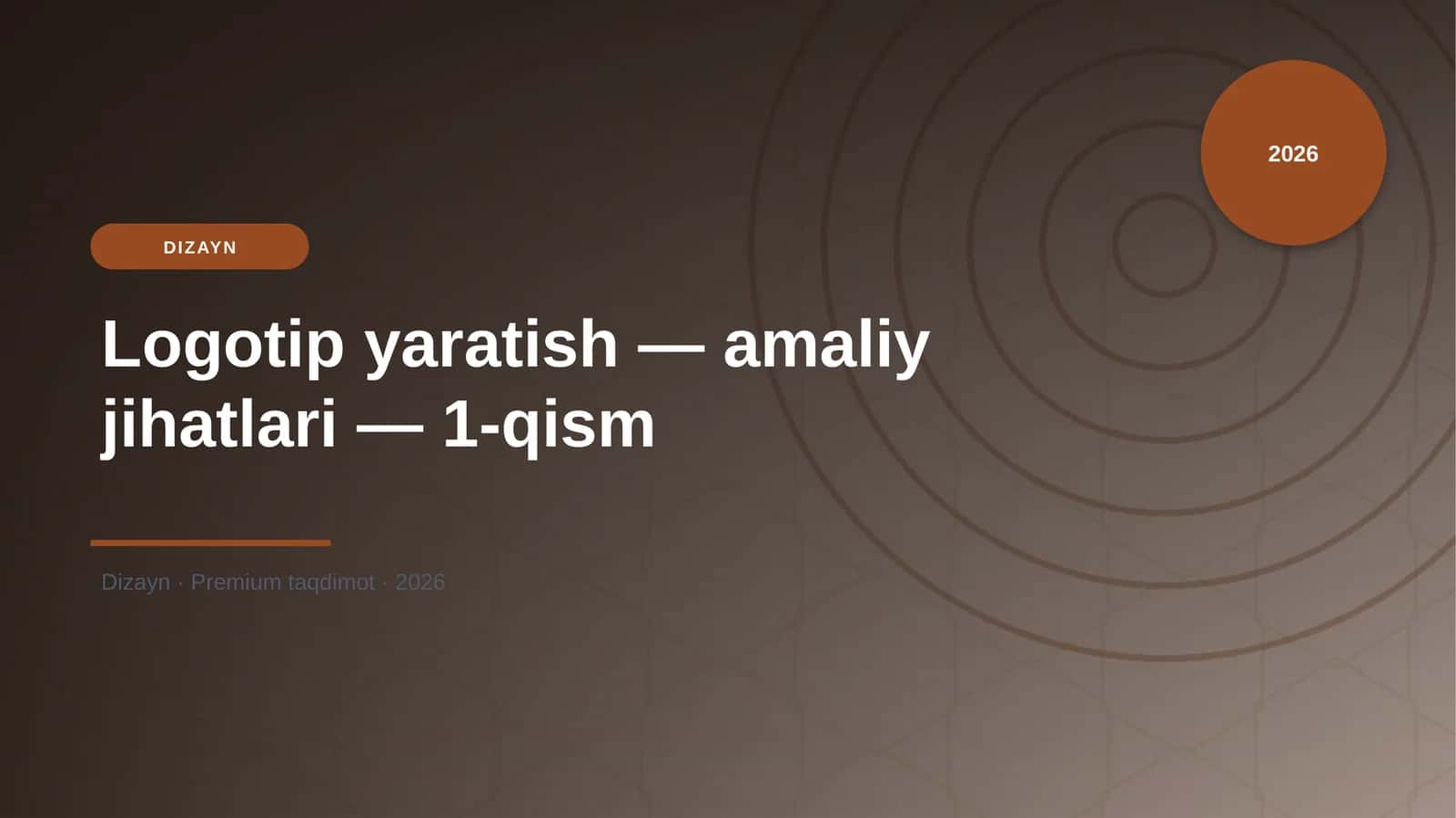 Logotip yaratish — amaliy jihatlari — 1-qism