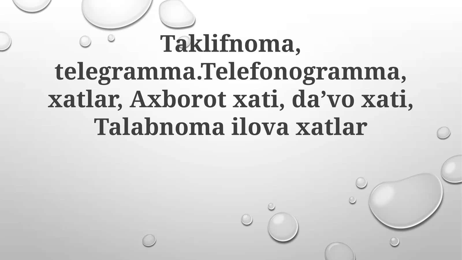 Taklifnomalar va telegrammalar
