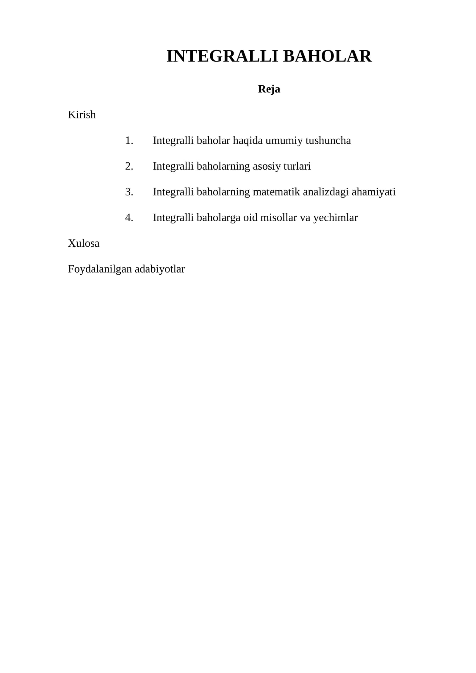 INTEGRALLI BAHOLAR