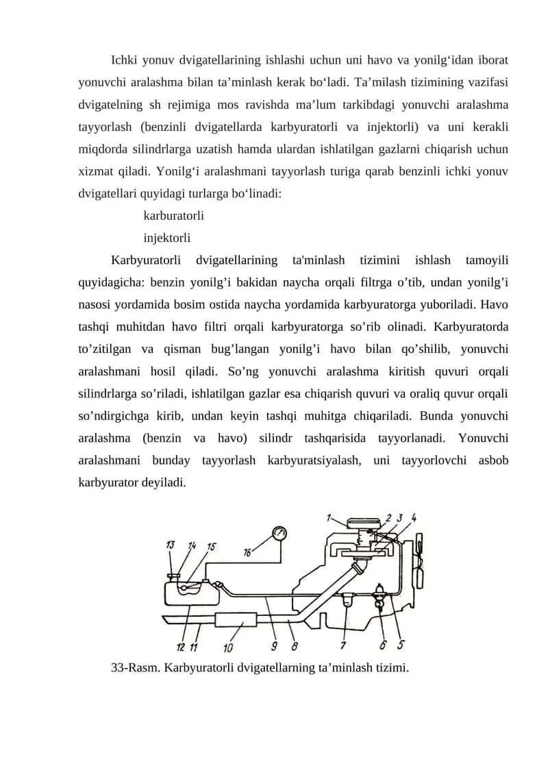 Karbyuratorli dvigatellar