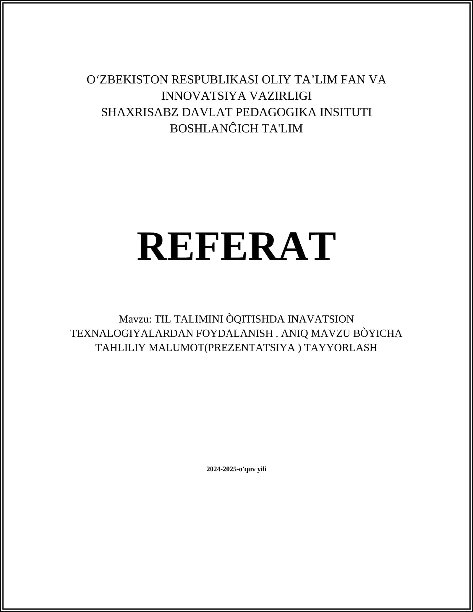 Interaktiv ta'lim texnologiyalari