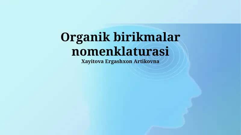 Organik birikmalar nomenklaturasi