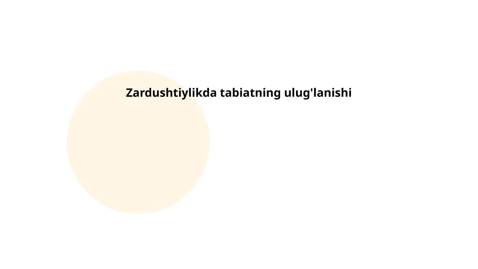 Zardushtiylikda tabiatning ulug'lanishi
