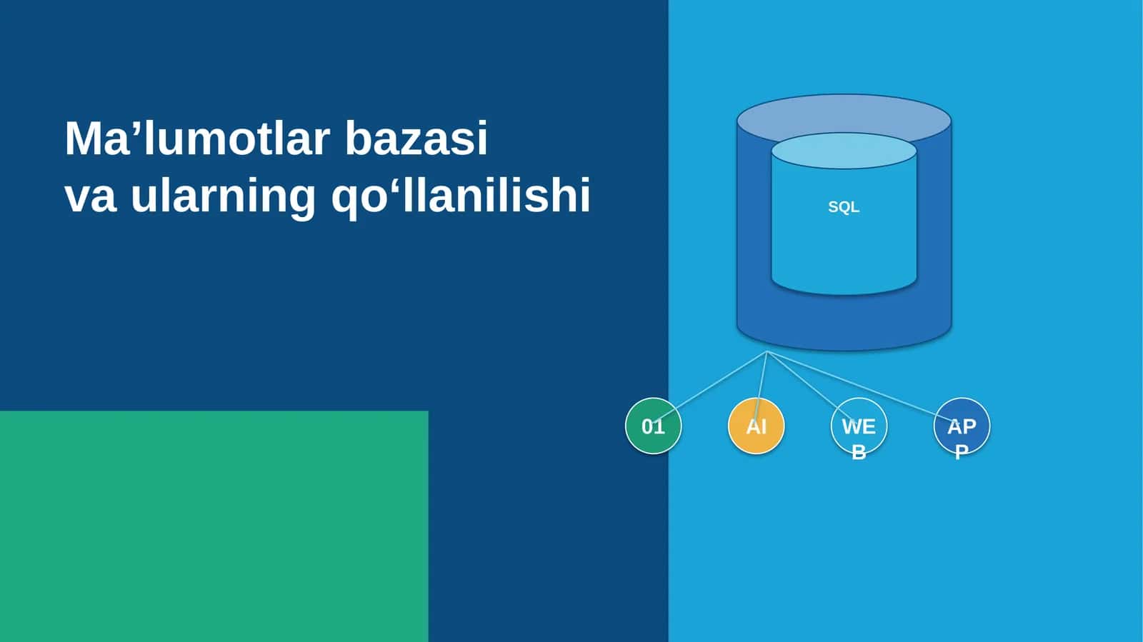 Ma’lumotlar bazasi va ularning qo‘llanilishi