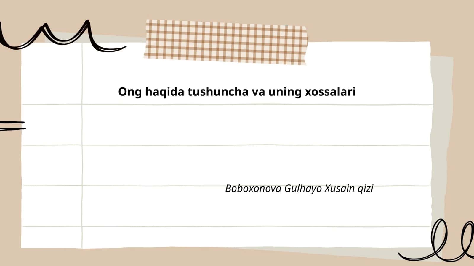Ongning xossalari