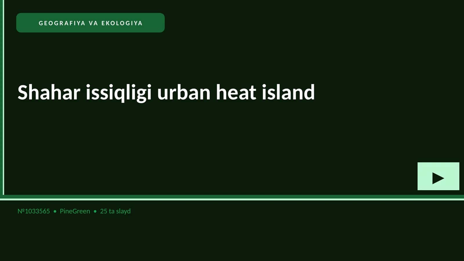 Shahar issiqligi urban heat island