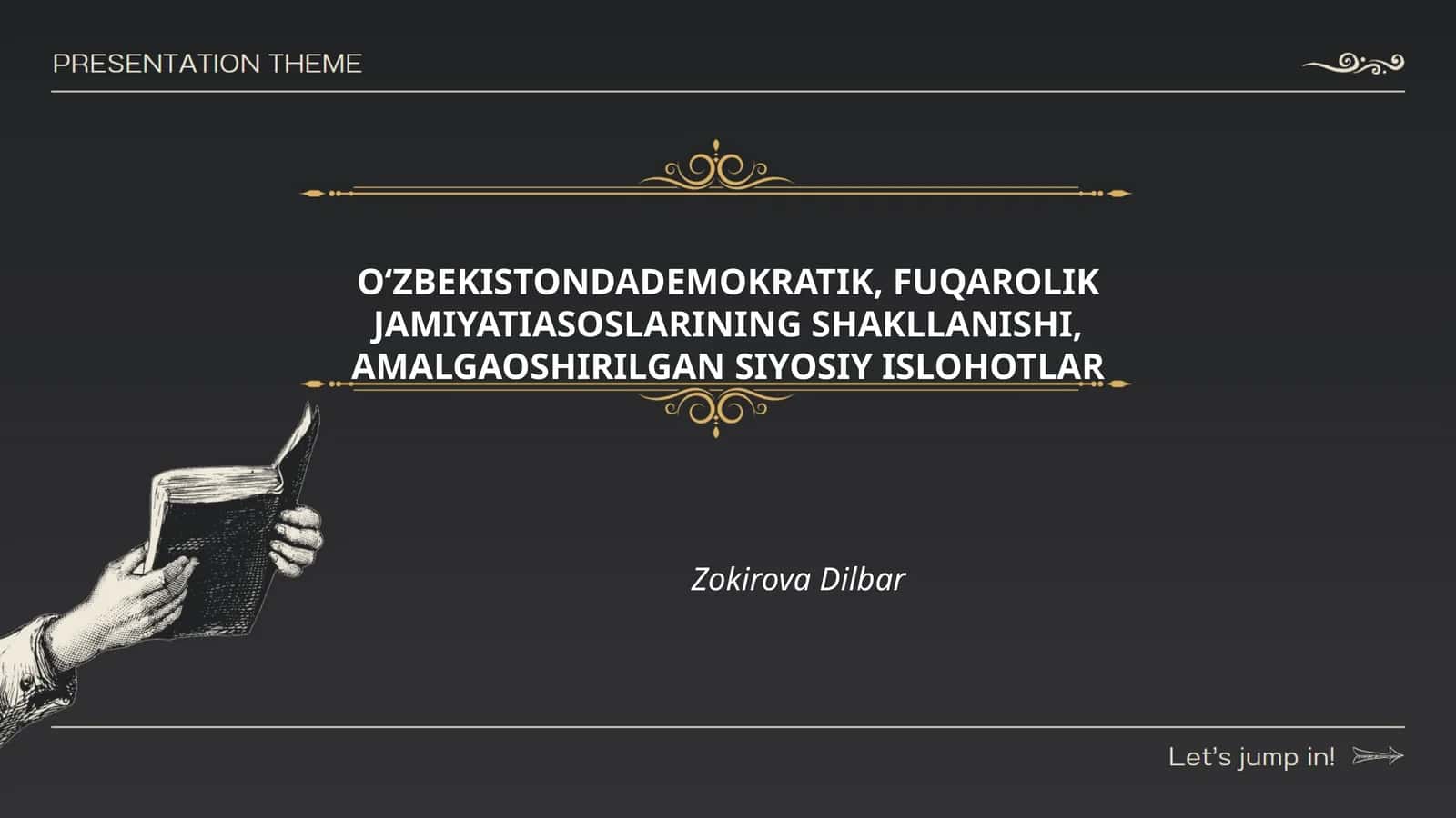 O‘ZBEKISTONDA DEMOKRATIK, FUQAROLIK JAMIYATIASOSLARINING SHAKLLANISHI, AMALGAOSHIRILGAN SIYOSIY ISLOHOTLAR