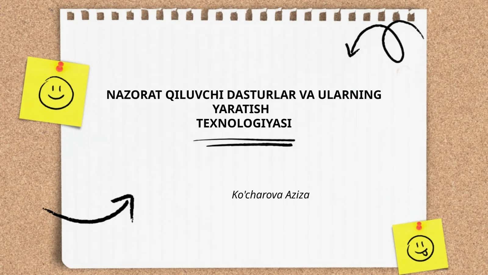 Nazorat qiluvchi dasturlar va ularning yaratish texnologiyasi