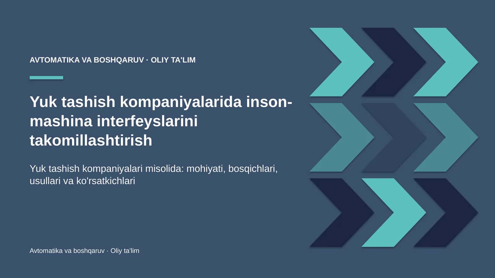 Yuk tashish kompaniyalarida inson-mashina interfeyslarini takomillashtirish
