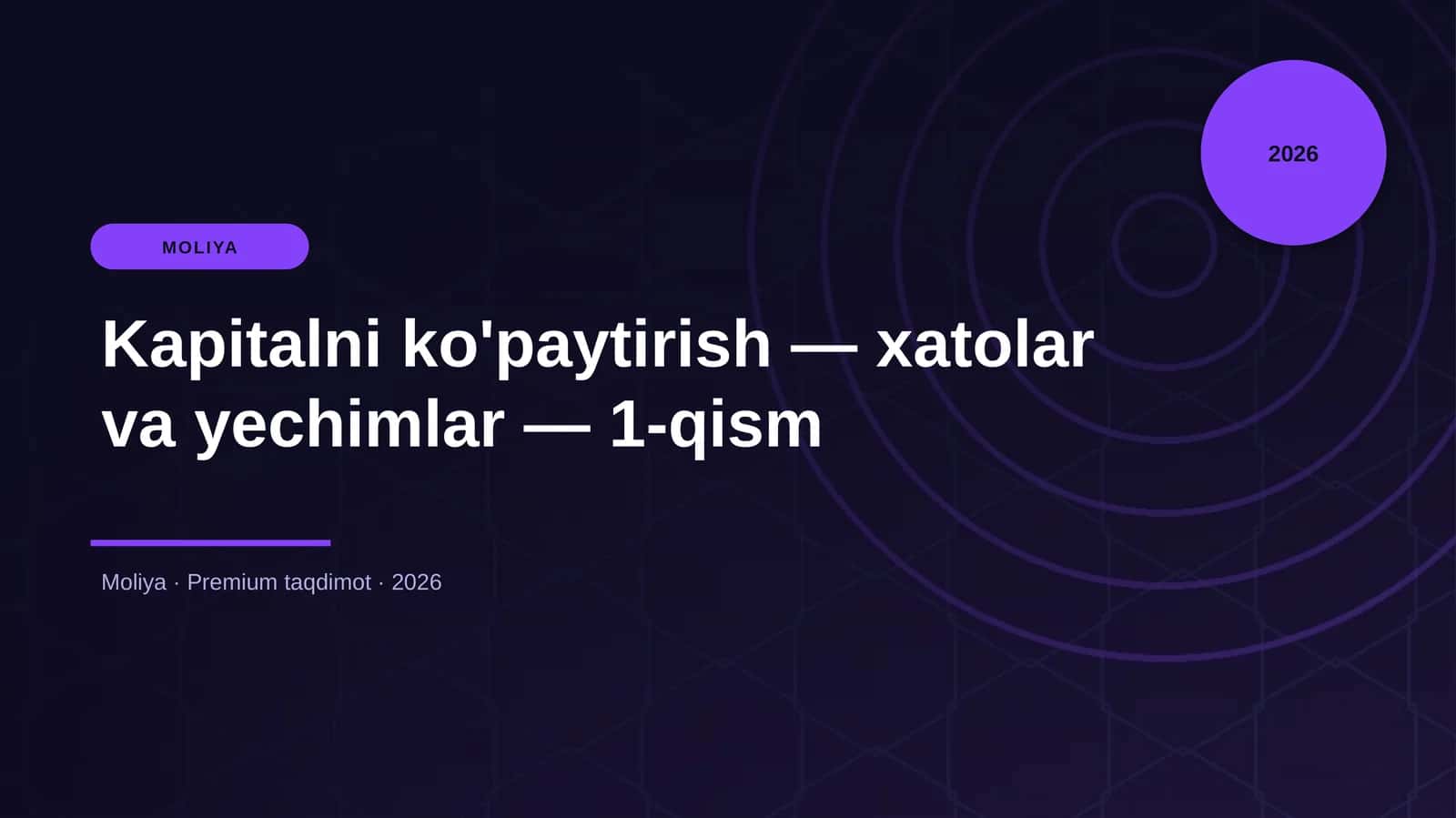 Kapitalni ko'paytirish — xatolar va yechimlar — 1-qism