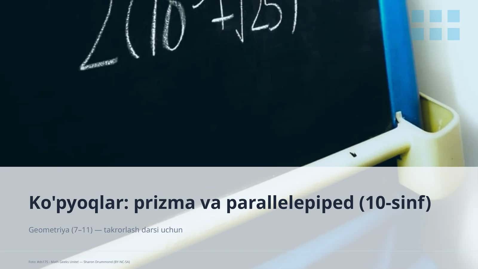 Ko'pyoqlar: prizma va parallelepiped (10-sinf)