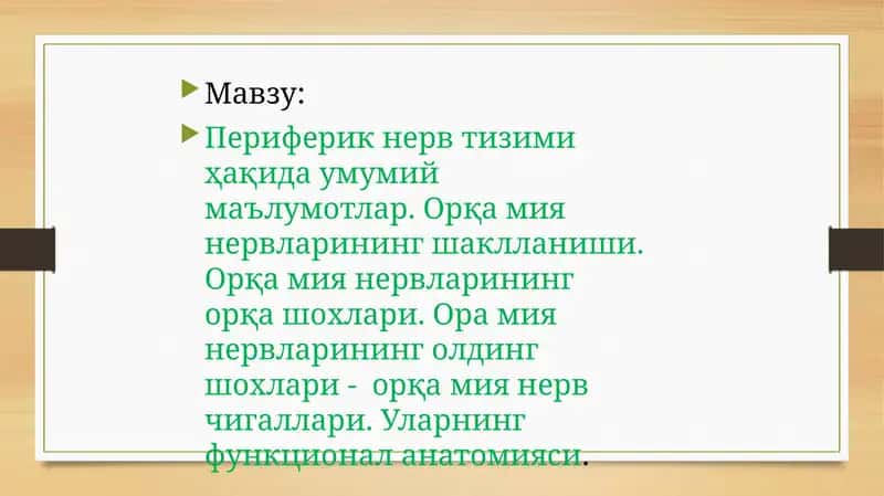 Периферик нерв тизими