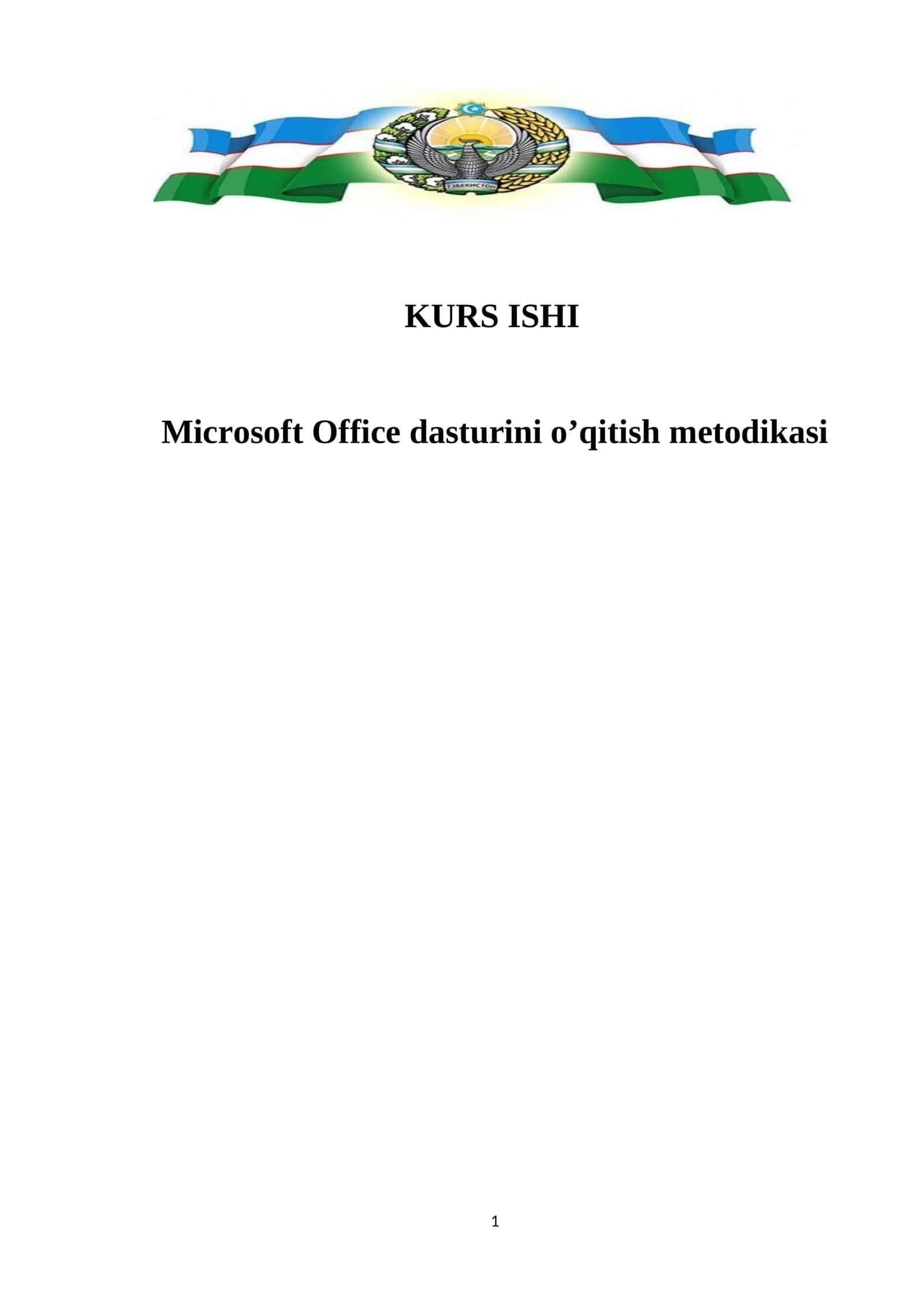 Microsoft Office dasturlarini o’qitish metodikasi