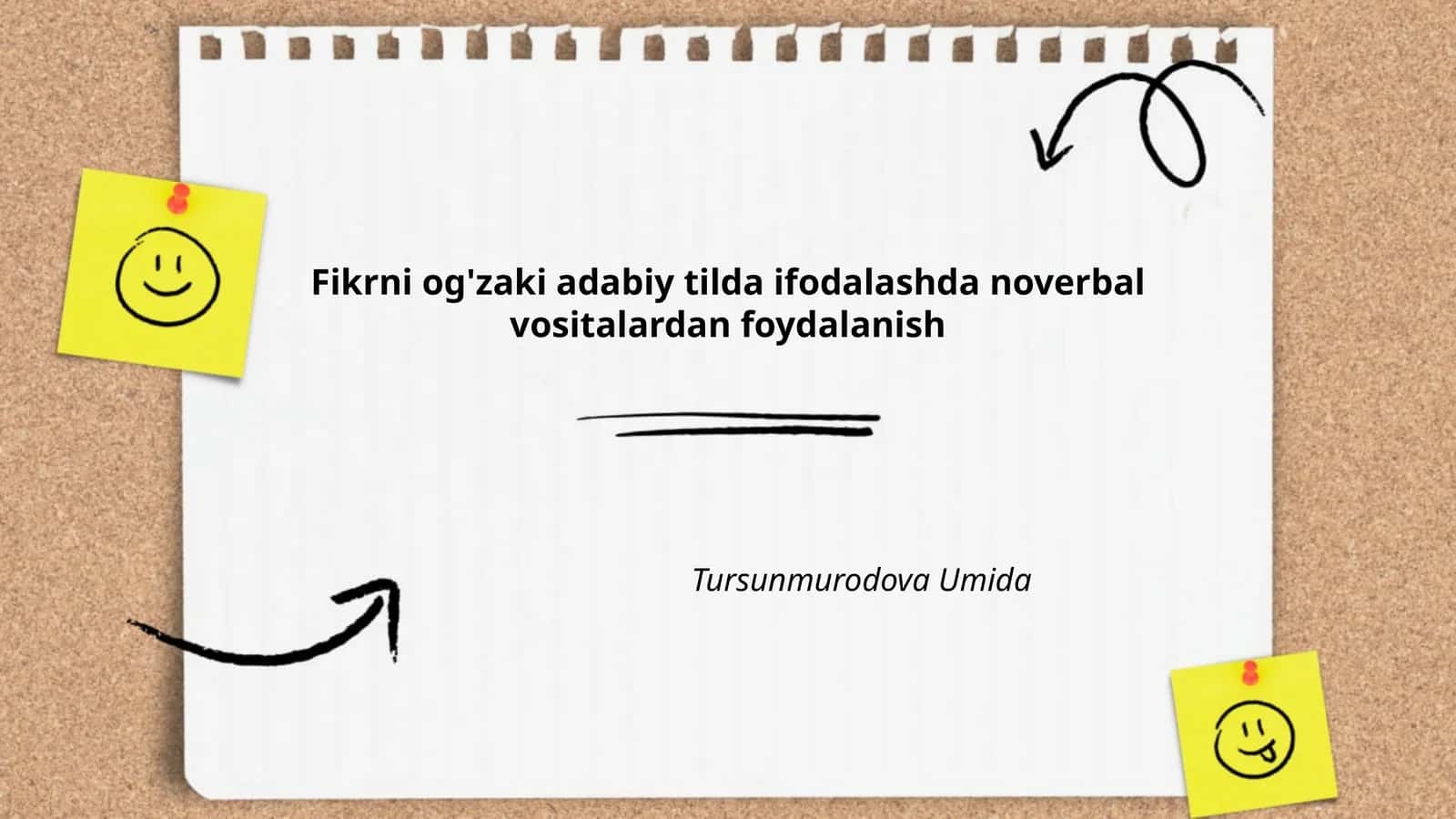 Fikrni og'zaki adabiy tilda ifodalashda noverbal vositalardan foydalanish