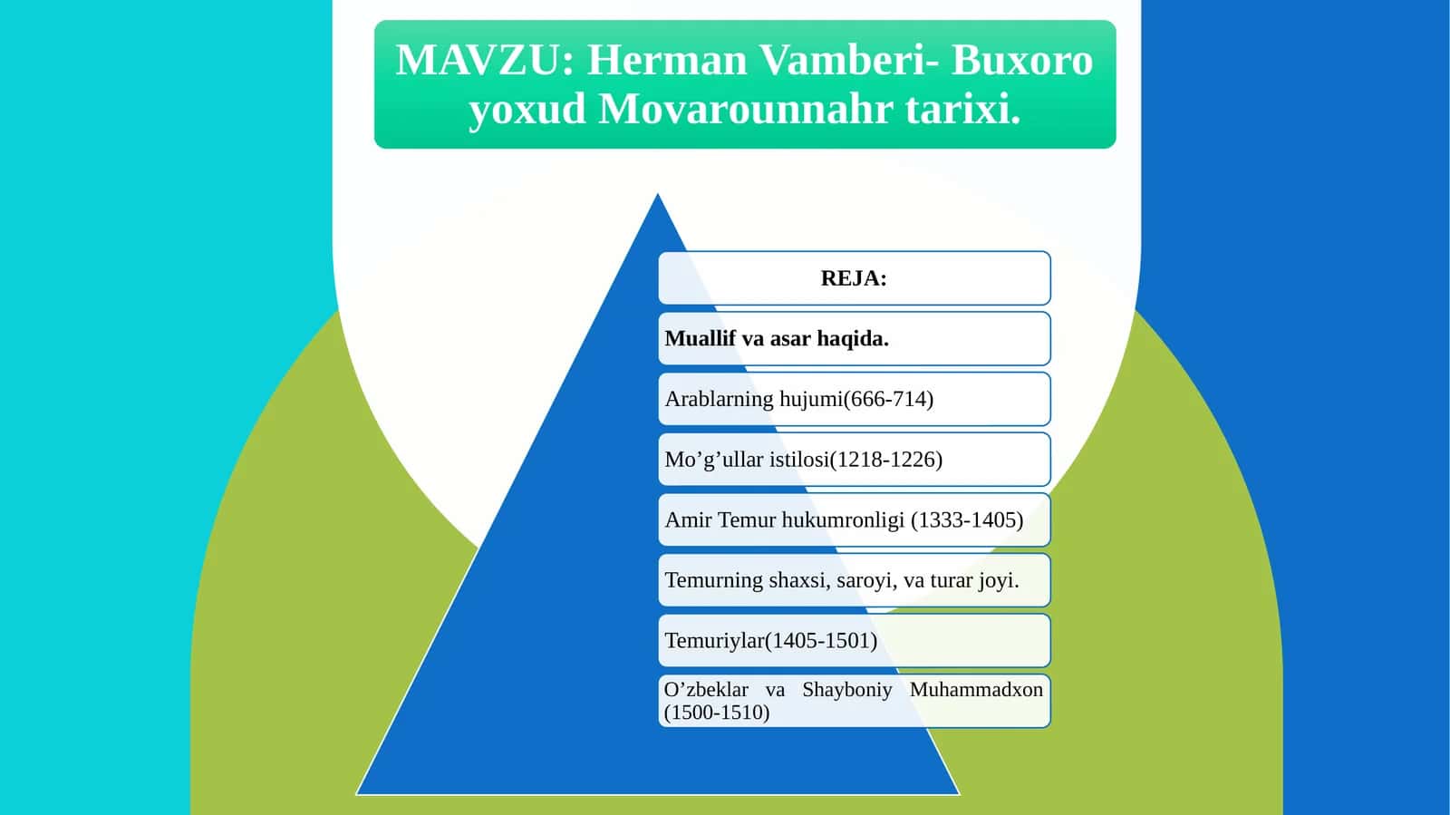 Herman Vamberi- Buxoro yoxud Movarounnahr tarixi