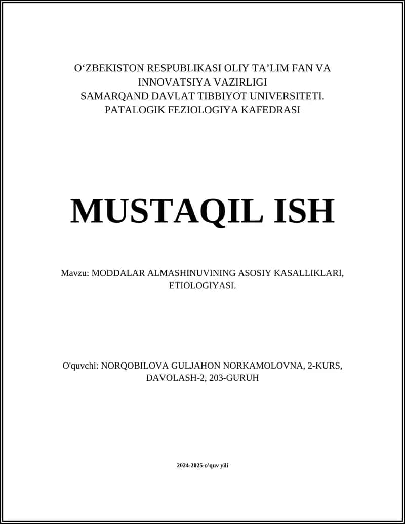 MODDALAR ALMASHINUVINING BUZILISHLARI