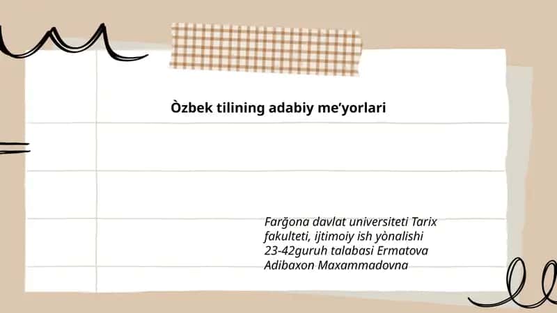 Òzbek tilining adabiy me’yorlari