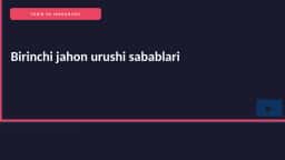 Birinchi jahon urushi sabablari