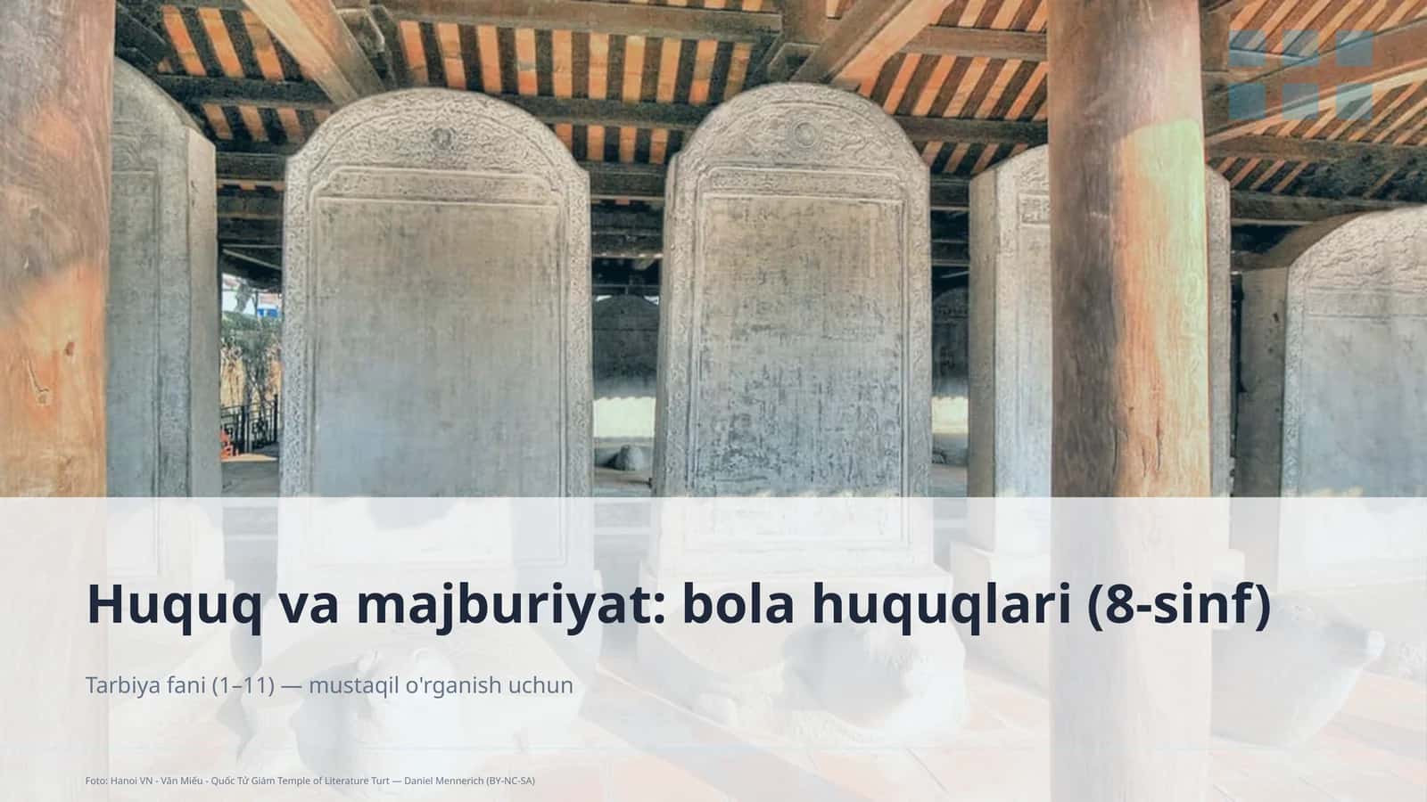 Huquq va majburiyat: bola huquqlari (8-sinf)